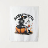 Seizoen van de Heks Eng Halloween Heks Wandkleed (Voorkant)