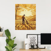 Seizoen van de tarweoogst poster (Thuiskantoor)