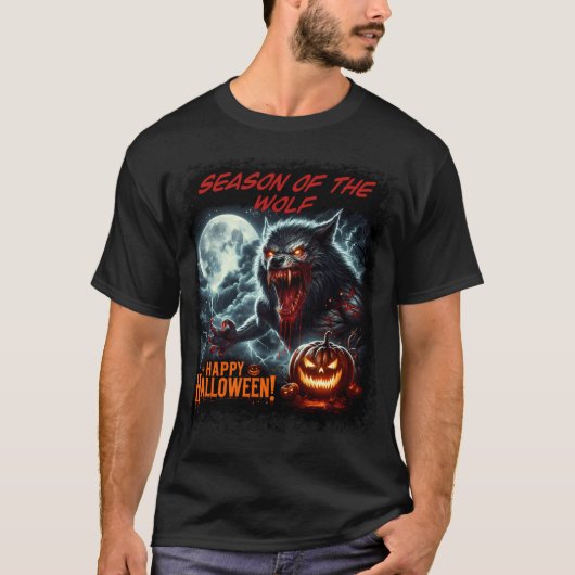 Seizoen van de Wolf Happy Halloween T-shirt (Voorkant)