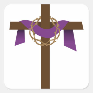 Seizoen van het uitgelijnde kruisje vierkante sticker