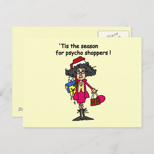 Seizoen voor Psycho Shoppers Briefkaart (Voorkant / Achterkant)
