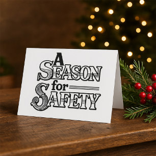 Seizoen voor Safety Black and White Motivatie Kaart
