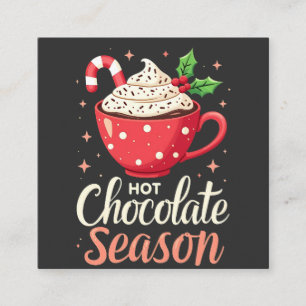 Seizoen warme chocolademelk Kerstliefhebbers  Vierkante Visitekaartje