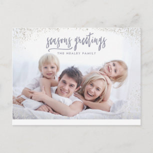 seizoenen begroeten moderne familiefoto briefkaart