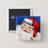 Seizoenen en kerstman vierkante button 5,1 cm (Voorkant /achterkant)