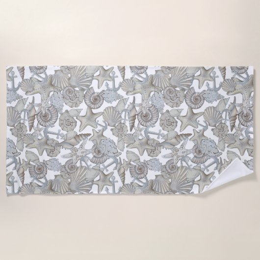 Seizoenen en scheepsankertouw strandlaken (Voorkant)