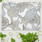 Seizoenen en scheepsankertouw theedoek (Gevouwen)