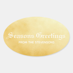 Seizoenen Goud Ovale Sticker