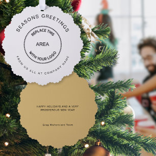 Seizoenen Groeten Bedrijf Logo Christmas Ornament Kaart