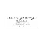 Seizoenen Groeten Elegant Script Kerstvakantie Rubberstempel (Afrduk)