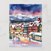Seizoenen groeten Kerstmis winterstraat Colorado Briefkaart (Voorkant)