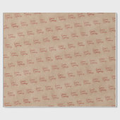 Seizoenen Groeten Kraft Red Script Vakantie Cadeaupapier (Vlak)