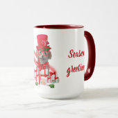 Seizoenen Groeten Poedel Rood & Wit Koffie Mok (Voorkant rechts)