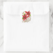 Seizoenen Groeten Poinsettias Kerst stickers (Tas)