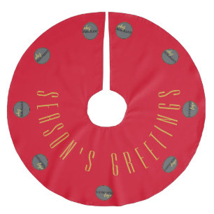 SEIZOENEN GROETEN ROOD GOUD BUSINESS LOGO SJABLOON KERSTBOOM ROK