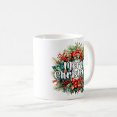 Seizoenen Groeten | Vrolijk kerstkrans Koffiemok (Voorkant rechts)