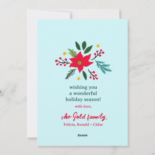 SEIZOENEN GROETJES KERST FEESTDAGEN AANGEPASTE FOT FEESTDAGENKAART (Achterkant)