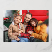 Seizoenen Grondes Elegant Calligrafiescript Foto Folie Feestdagenkaart (Voorkant)