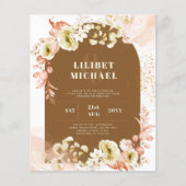 Seizoenen Herfst Aardetoneel Mix Boho Bloemige Bru Flyer (Voorkant)