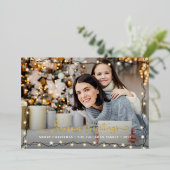 Seizoenen met kerstverlichting folie feestdagenkaart (Staand Voorkant)