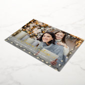 Seizoenen met kerstverlichting folie feestdagenkaart (Gedraaid)