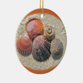 Seizoenen op de kerstversiering van het strand keramisch ornament (Rechts)