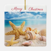 Seizoenen op het strand keramisch ornament (Achterkant)