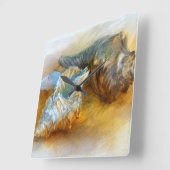 Seizoenen op het strand vierkante klok (Hoek)