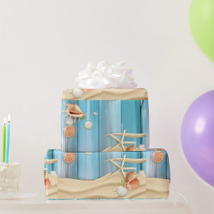 Seizoenen op zand cadeaupapier