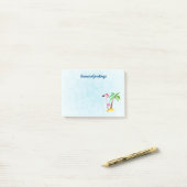 Seizoenen Roze Flamingo in Santa Hat Post-it® Notes (Op bureau)