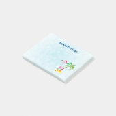 Seizoenen Roze Flamingo in Santa Hat Post-it® Notes (Schuin)