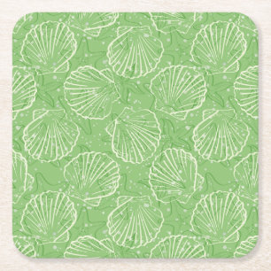 Seizoenen schetsen vierkante kartonnen onderzetter