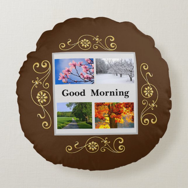 Seizoenen van het jaar rond kussen (Voorkant)