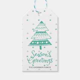 Seizoenen Vergroeten kerstboom Cadeaulabel