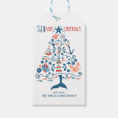 Seizoenen Vergroeten Nautical Beach Kerstmis Cadeaulabel (Voorkant)