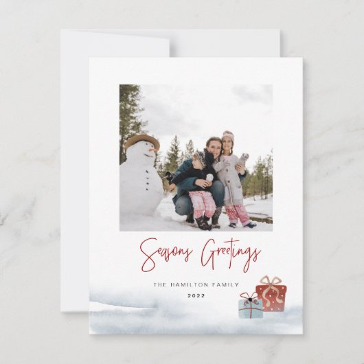 Seizoenen Vergroeten Winter Gift Holiday Card Feestdagenkaart (Voorkant)