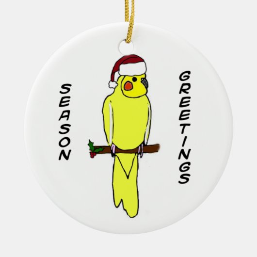 Seizoengroeten Cockatiel kerstversiering Keramisch Ornament (Voorkant)
