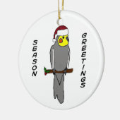 Seizoengroeten Cockatiel kerstversiering Keramisch Ornament (Links)