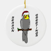 Seizoengroeten Cockatiel kerstversiering Keramisch Ornament (Achterkant)