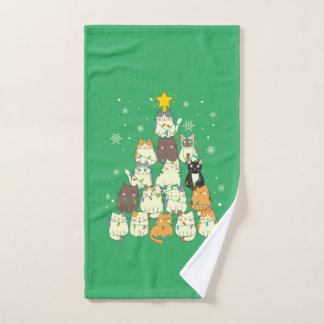 Seizoensbegroeten kerstboom handdoek