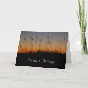 Seizoensbegroeten Zee Oats and Dunes op Sunset Feestdagen Kaart