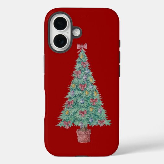 Seizoensboom versierd voor Kerstmis Case-Mate iPhone Case (Achterkant)