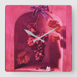 SEIZOENSBRANDSTOFFEN, Antiek Pink Rustic Vierkante Klok