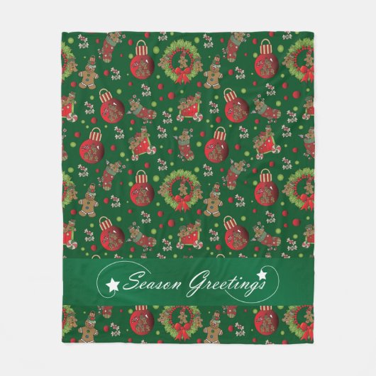 Seizoensbroden kerstontbijt Mannen Fleece Deken (Voorkant)