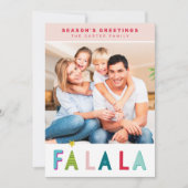 SEIZOENSE feestdag falala typografie roze Feestdagenkaart (Voorkant)