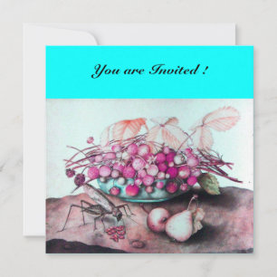 SEIZOENSFRUIT / AARDBEIEN EN PEREN Blauw roze Kaart