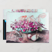 SEIZOENSFRUITEN 3,roze blauw zwart Aankondiging (Voorkant / Achterkant)