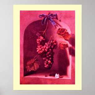 SEIZOENSFRUITEN -PROSPERITY roze antiek rood crème Poster