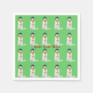 seizoensgebonden afbeelding van schattige sneeuwma servet