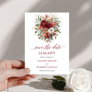 Seizoensgebonden Bourgondië Eucalyptus Goud Bewaar Save The Date